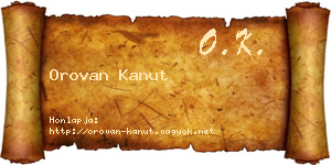 Orovan Kanut névjegykártya